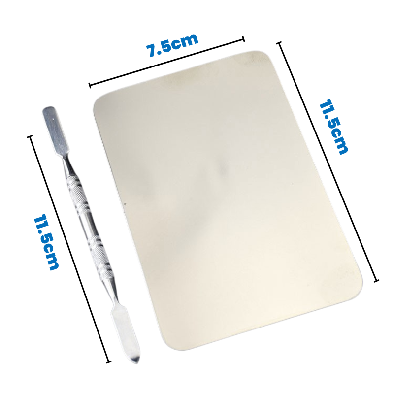 Makeup Stainless Steel Foundation Mixing Palette & Spatula Kit