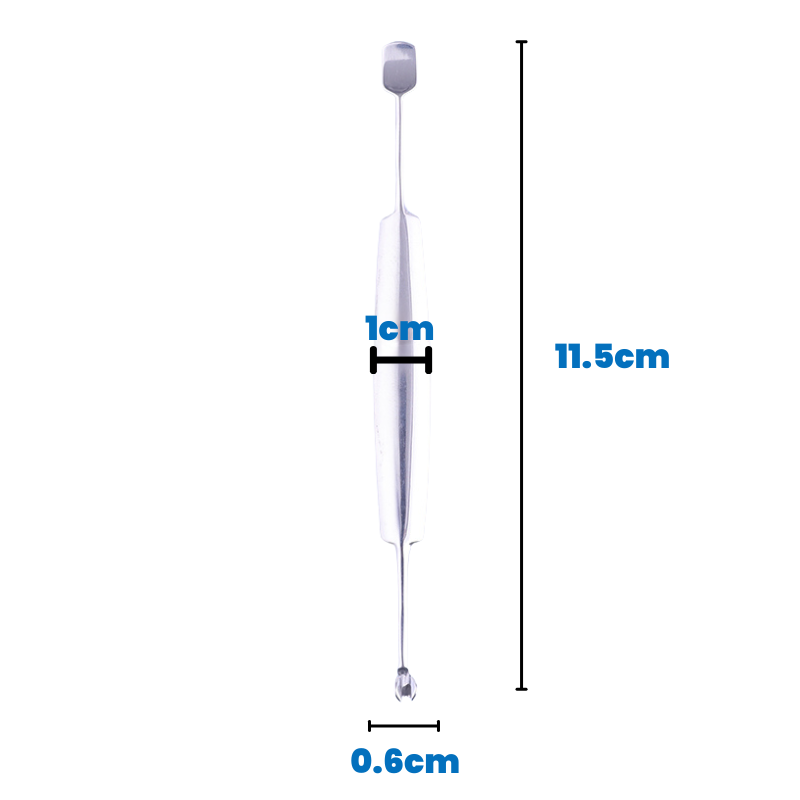 Premium Dual End Stainless Steel Cuticle Pusher - Fork & Scraper Head