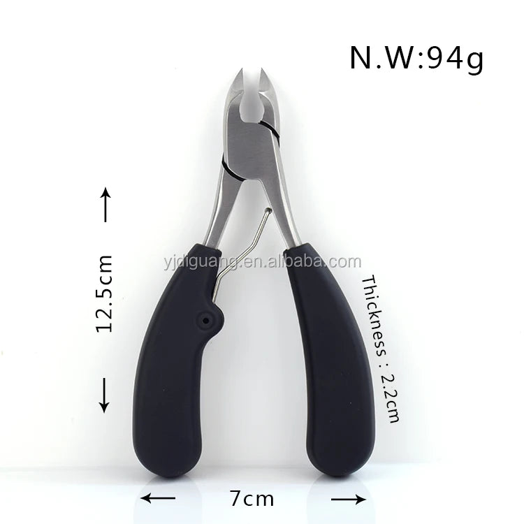 Stainless Steel Toenail Nail Clippers- Full Top Head Cutter with Handle