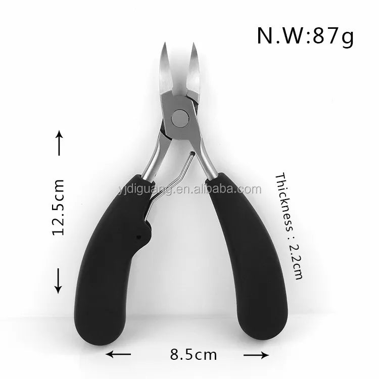 Stainless Steel Toenail Nippers Pointed Straight with Resin Handle