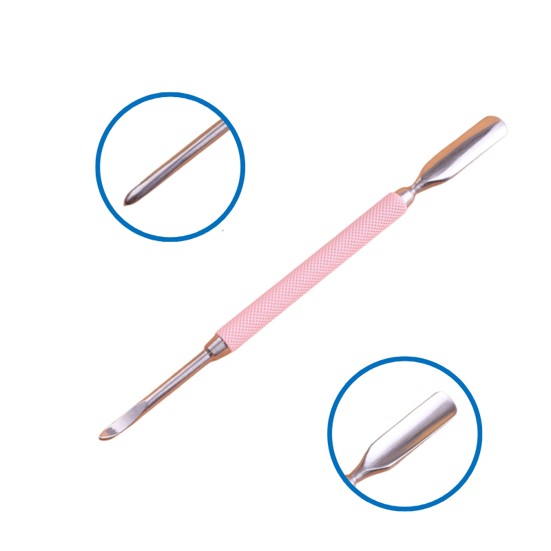 Dual End Stainless Steel Cuticle Pusher - Spoon & Pointed Head