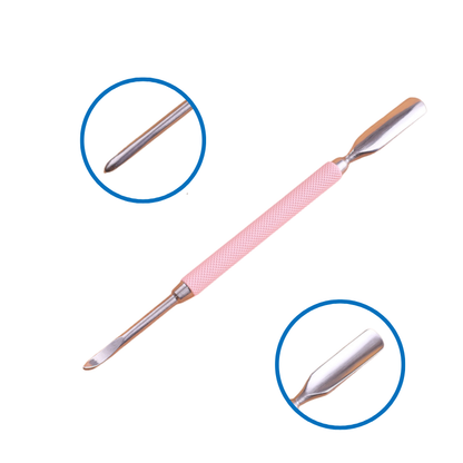 Dual End Stainless Steel Cuticle Pusher - Spoon & Pointed Head