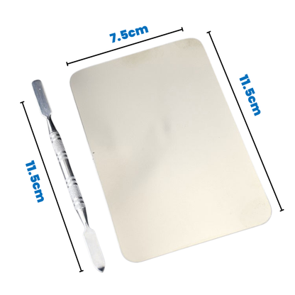 Makeup Stainless Steel Foundation Mixing Palette & Spatula  Kit