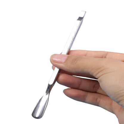 Premium Dual End Stainless Steel Cuticle Pusher - Spoon & Straight Flat Head