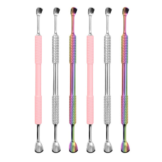 Dual End Stainless Steel Curved Scraper Cuticle Pusher