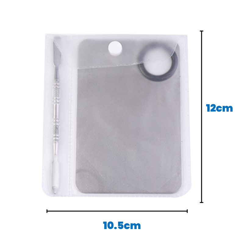 Stainless Steel Makeup Foundation Mixing Palette & Spatula  Kit