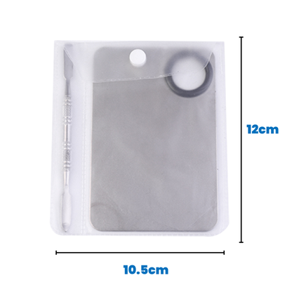 Stainless Steel Makeup Foundation Mixing Palette & Spatula  Kit