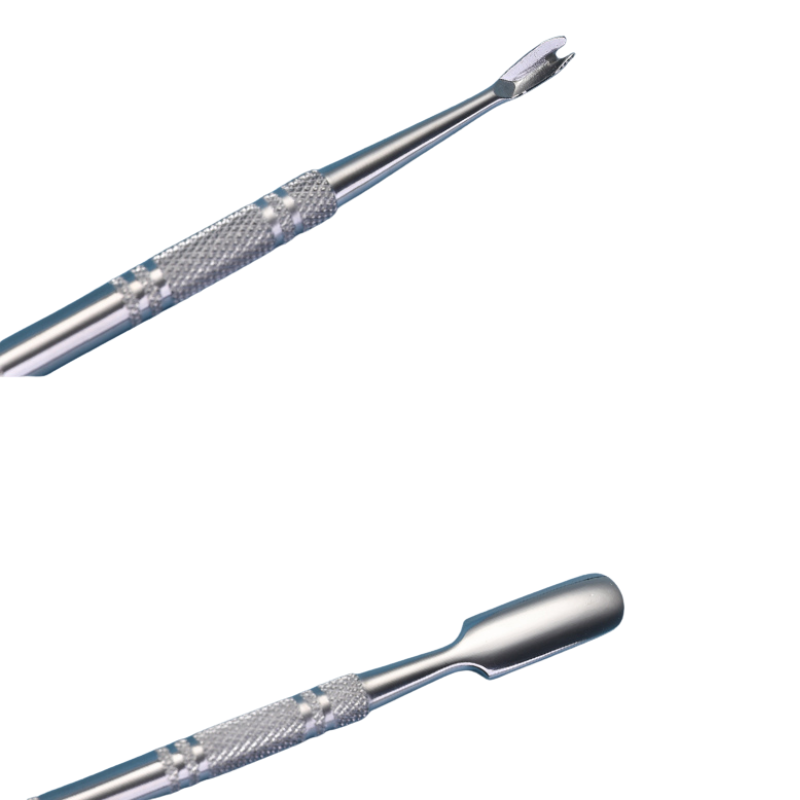 Dual End Stainless Steel Cuticle Pusher - Spoon & Frok Head