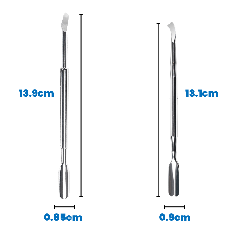 Dual End Stainless Steel Cuticle Pusher - Spoon & Curved Square Head