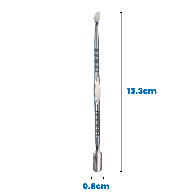 Dual End Stainless Steel Cuticle Pusher - Spoon & Knife