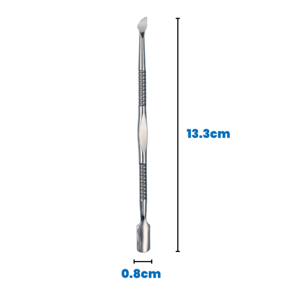 Dual End Stainless Steel Cuticle Pusher - Spoon & Knife