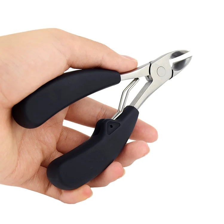 Stainless Steel Toenail Nail Clippers- Full Top Head Cutter with Handle