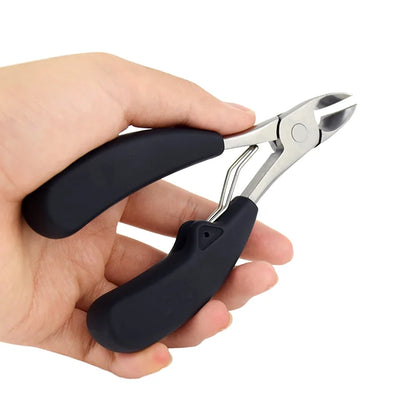 Stainless Steel Toenail Nail Clippers- Full Top Head Cutter with Handle