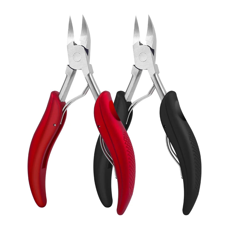 Stainless Steel Toenail Nippers Pointed Straight with Plastic Handle