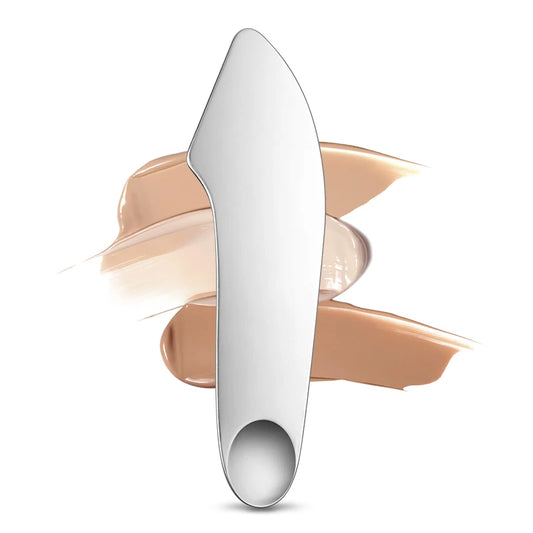 Stainless Steel Spon Shape Makeup Foundation Mixing Spatula