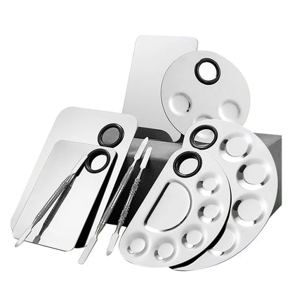 Customized Stainless Steel Makeup Mixing Palette & Spatula Kit - Artist Palette