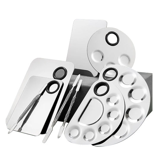 Customized Stainless Steel Makeup Mixing Palette & Spatula Kit - Artist Palette