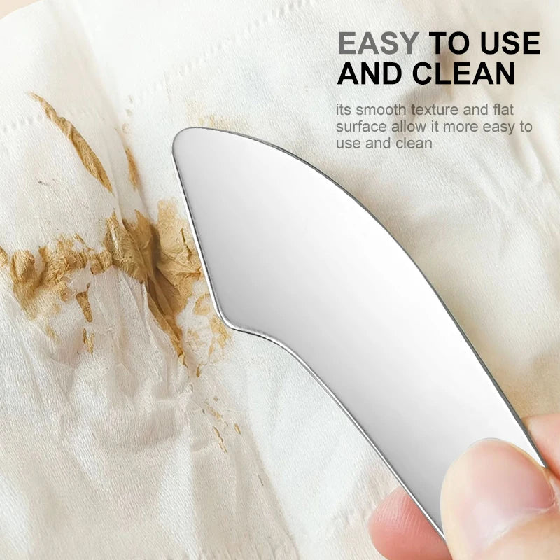 Stainless Steel Spon Shape Makeup Foundation Mixing Spatula