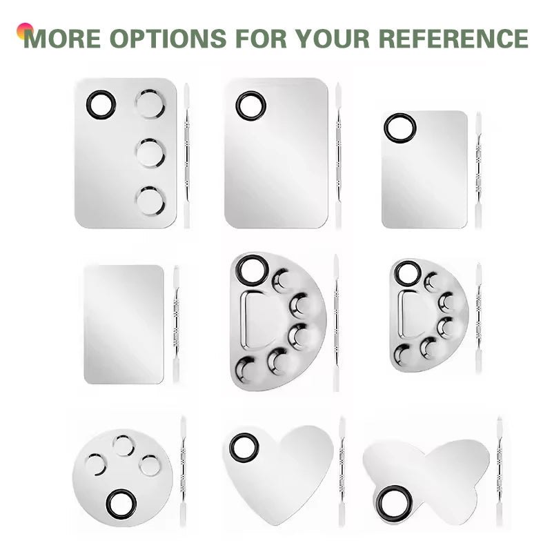 Customized Stainless Steel Makeup Mixing Palette & Spatula Kit - Artist Palette