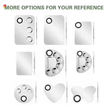 Customized Stainless Steel Makeup Mixing Palette & Spatula Kit - Artist Palette