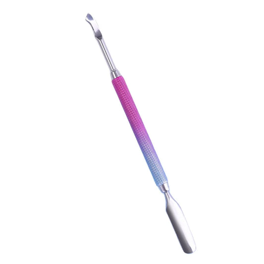 Dual End Stainless Steel Cuticle Pusher - Spoon & Curved Square Head