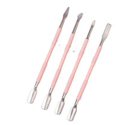 Dual End Stainless Steel Cuticle Pusher Set - Spoon & Various Head