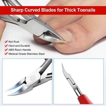 Stainless Steel Toenail Nippers Pointed Straight with ABS Handle