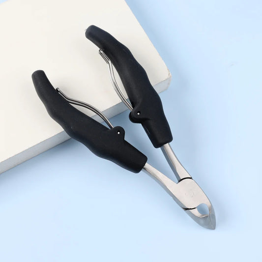 Stainless Steel Toenail Nippers - Full Top Head Cutter with Resin Handle
