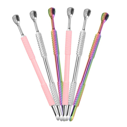 Dual End Stainless Steel Cuticle Pusher - Horseshoe (U-shaped) & Beveled Head