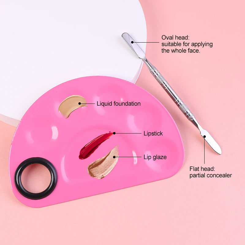 Colourful Makeup Stainless Steel Palette and Spatula Kit