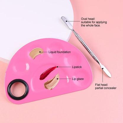 Colourful Makeup Stainless Steel Palette and Spatula Kit