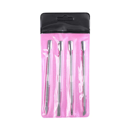 Dual End Stainless Steel Cuticle Pusher Set - Spoon & Various Head