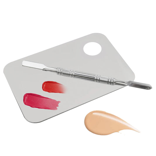 Makeup Stainless Steel Foundation Mixing Palette & Spatula Kit
