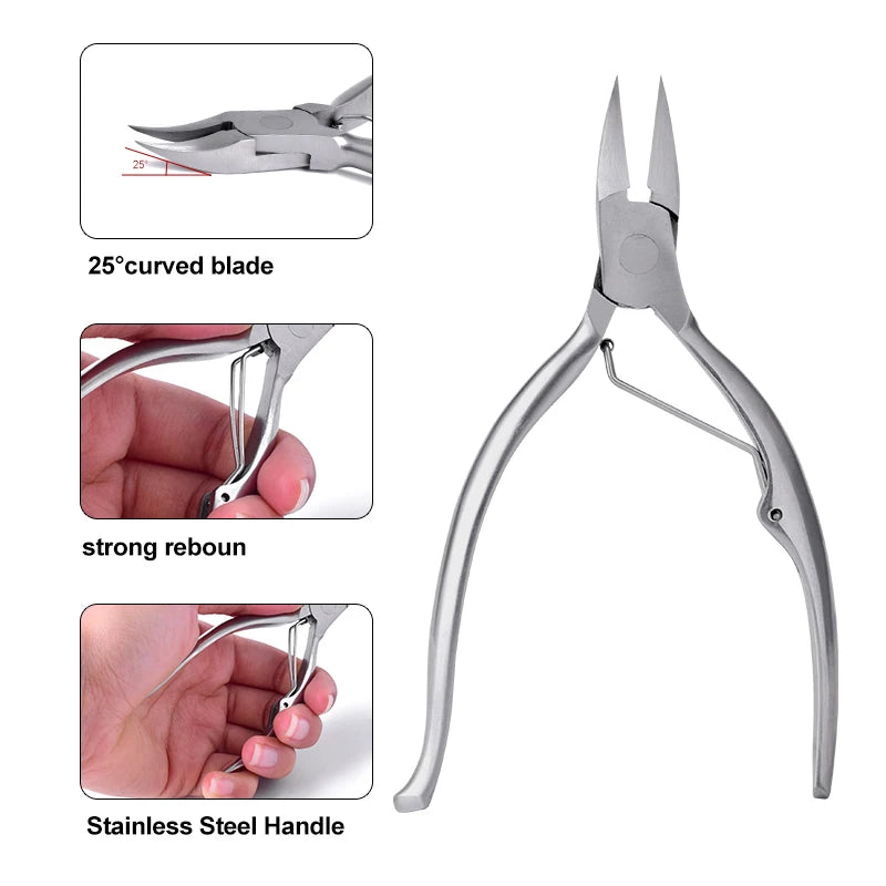 Stainless Steel Toenail Nippers / Clippers Straight Pointed
