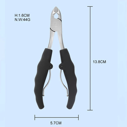 Stainless Steel Toenail Nippers - Full Top Head Cutter with Resin Handle