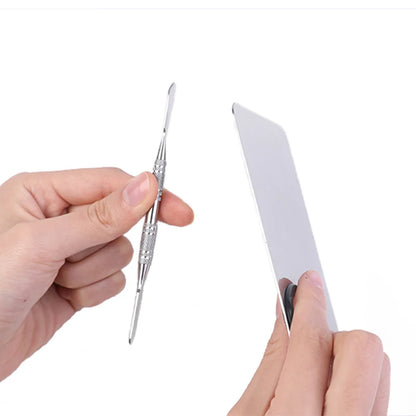 Stainless Steel Makeup Foundation Mixing Palette & Spatula  Kit