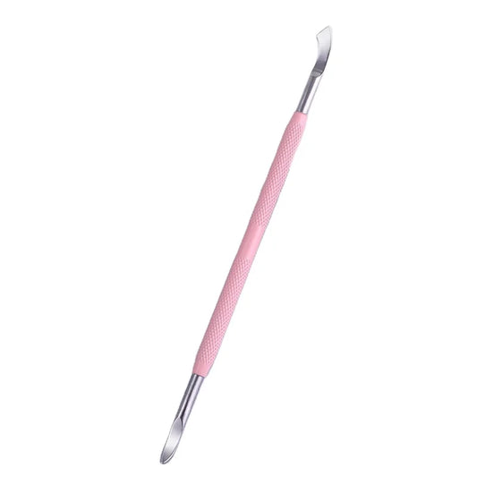 Dual End Stainless Steel Cuticle Pusher - Curved Square & Pointed Head