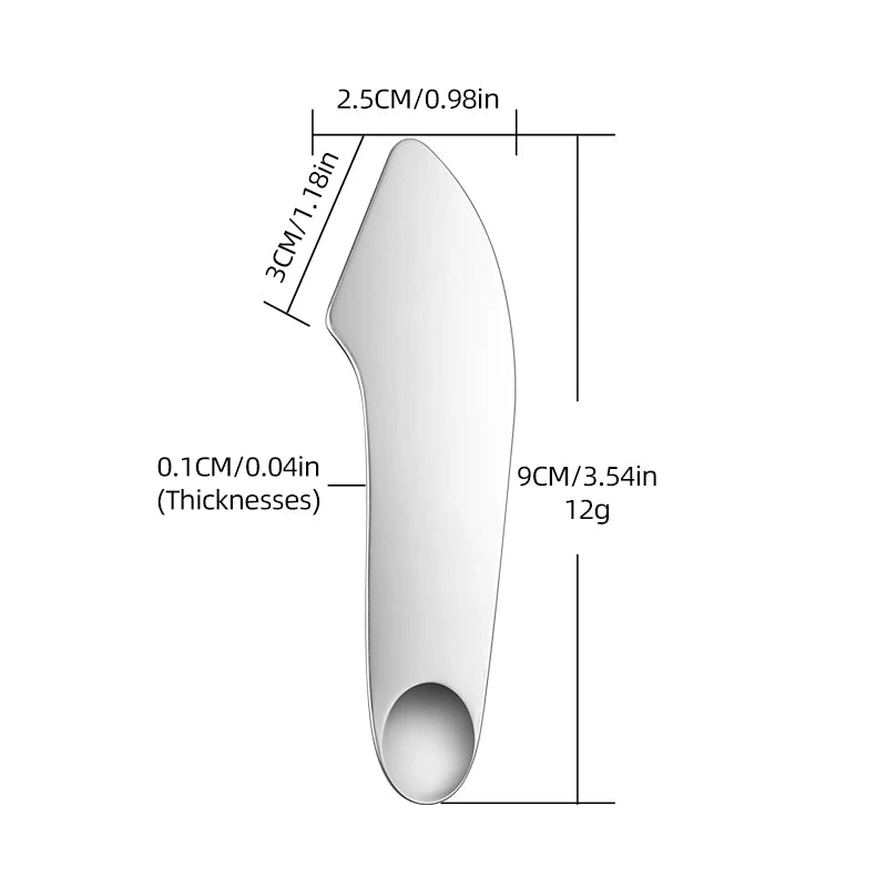 Stainless Steel Spon Shape Makeup Foundation Mixing Spatula