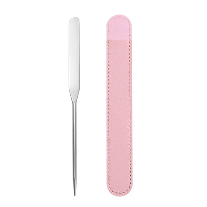 Stainless Steel Makeup Foundation Mixing Spatula with Case