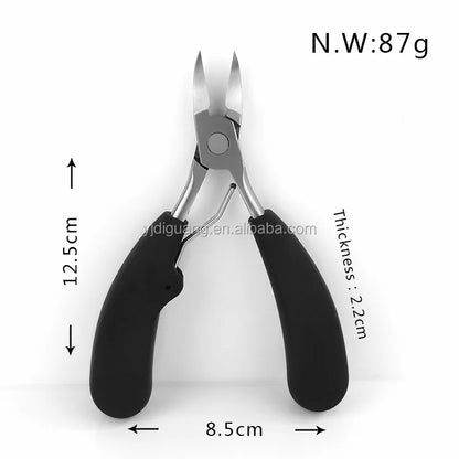 Stainless Steel Toenail Nippers Pointed Straight with Resin Handle