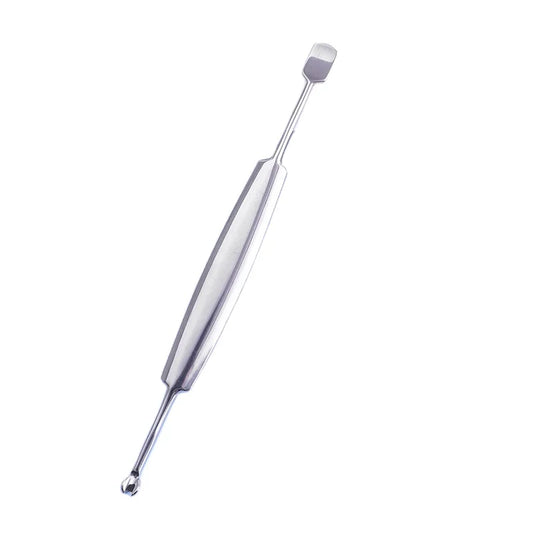 Premium Dual End Stainless Steel Cuticle Pusher - Fork & Scraper Head