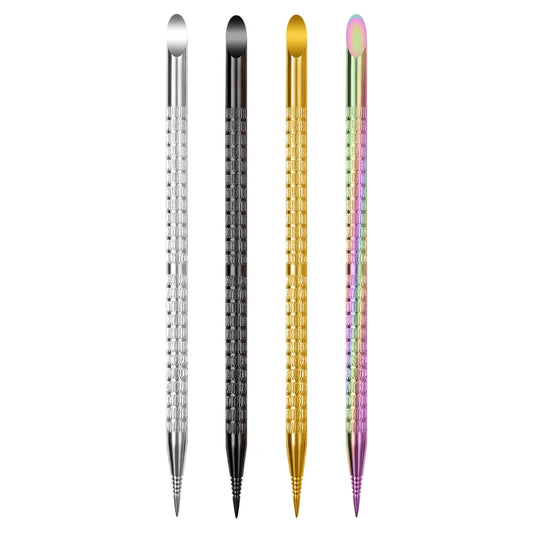 Dual End Stainless Steel Cuticle Pusher - Beveled & Needle Head