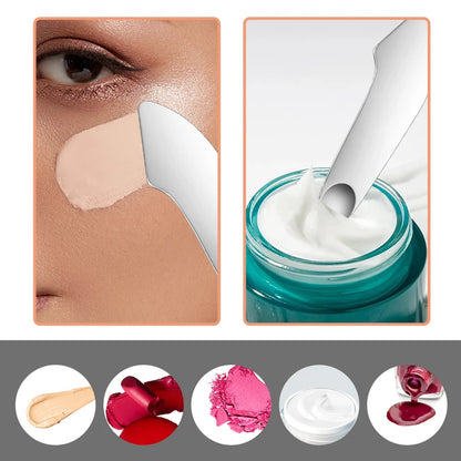 Stainless Steel Spon Shape Makeup Foundation Mixing Spatula