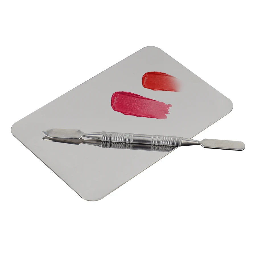 Makeup Stainless Steel Foundation Mixing Palette & Spatula  Kit