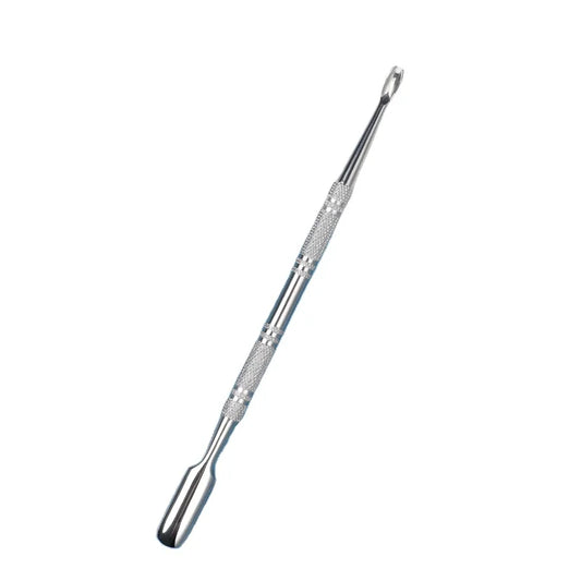 Dual End Stainless Steel Cuticle Pusher - Spoon & Frok Head