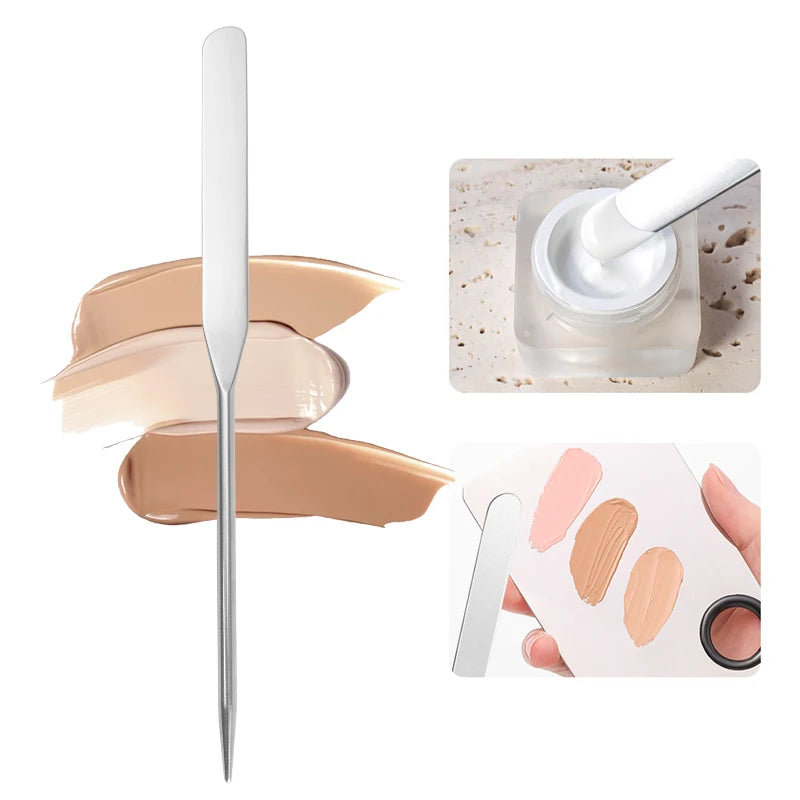 Stainless Steel Makeup Foundation Mixing Spatula with Case