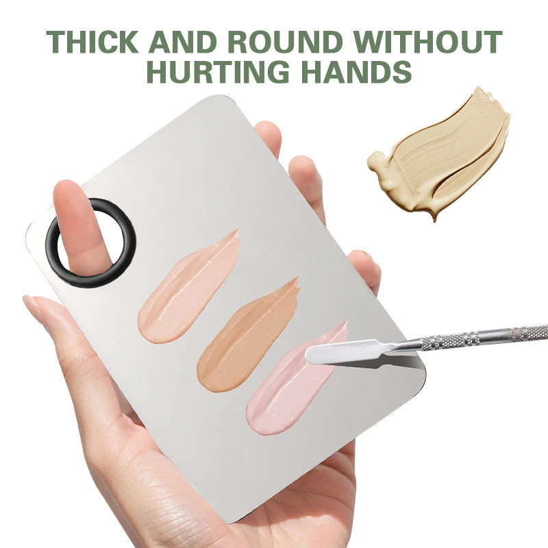 Customized Stainless Steel Makeup Mixing Palette & Spatula Kit - Artist Palette