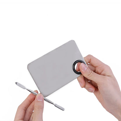 Stainless Steel Makeup Foundation Mixing Palette & Spatula  Kit