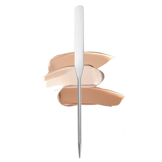 Stainless Steel Makeup Foundation Mixing Spatulas with Easy-Grip Palette