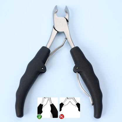 Stainless Steel Toenail Nippers - Full Top Head Cutter with Resin Handle